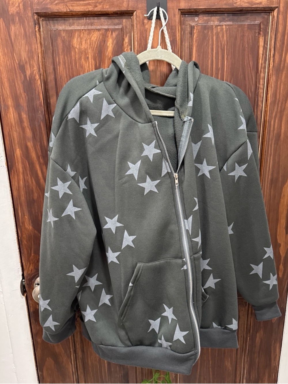 Star zip up hoodie